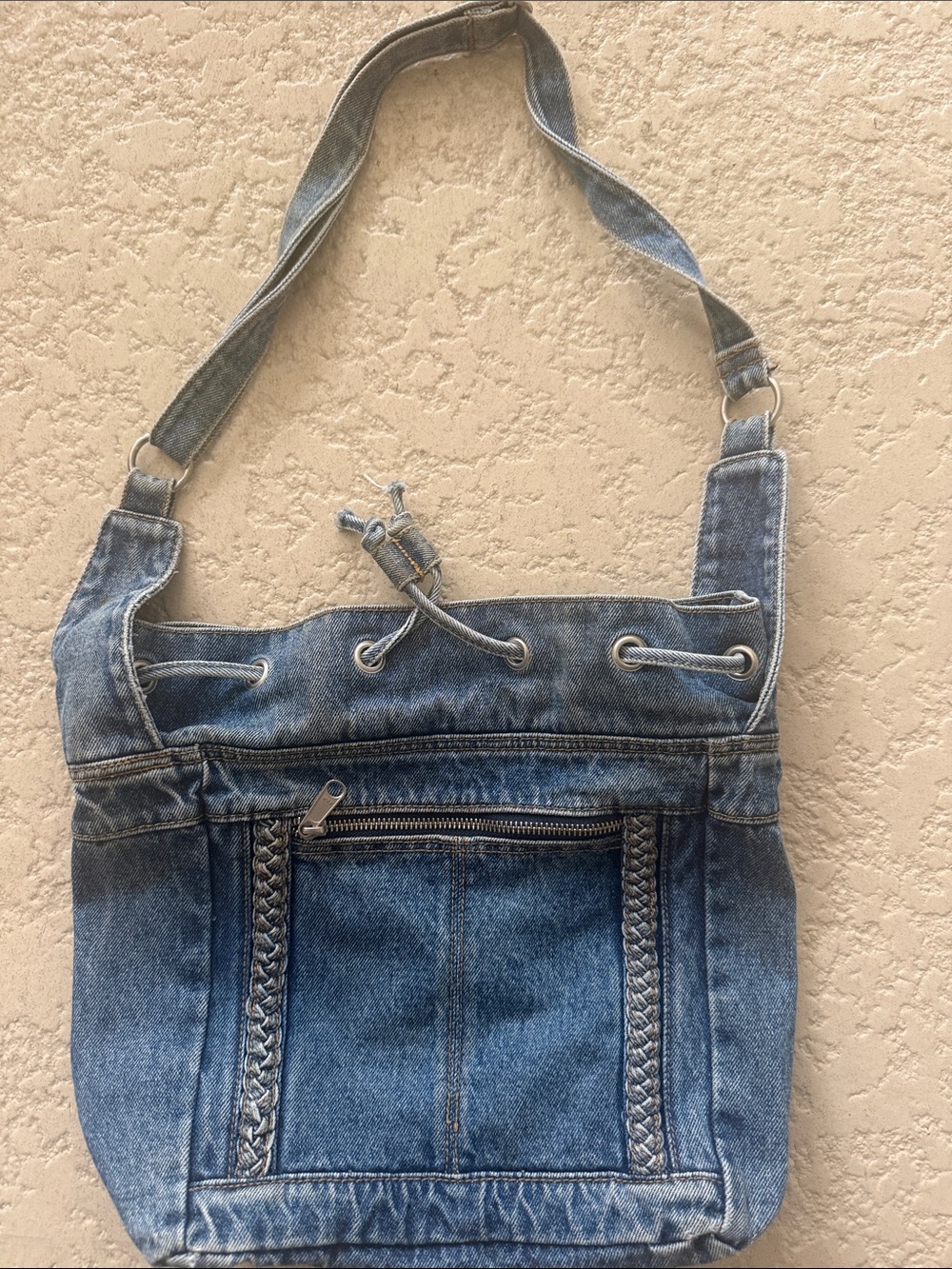 Denim Shoulder Tote Bag in Blue - Casual Women’s Crossbody